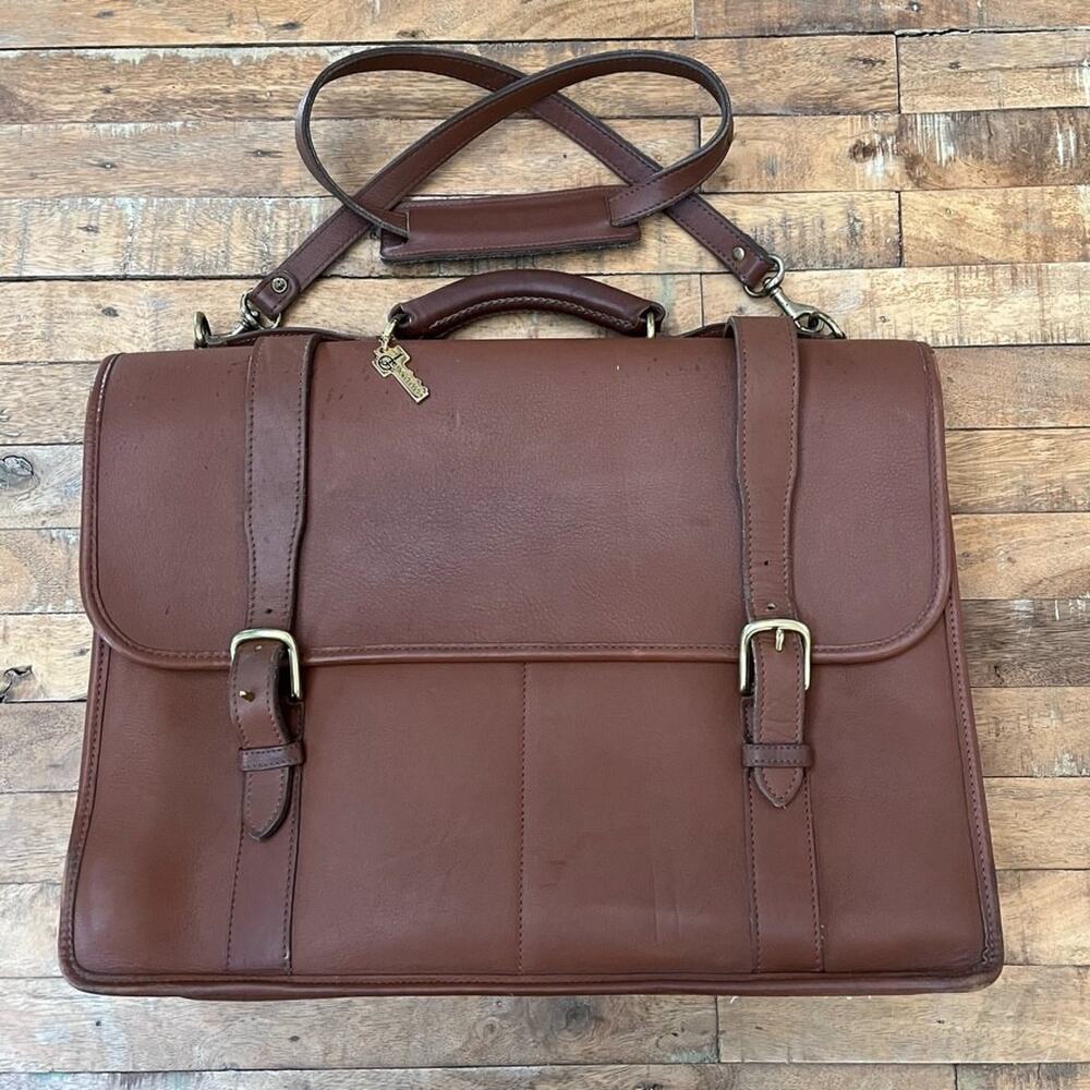 Vintage Jack Georges Brown Leather Executive Briefcase & Leather Planner
